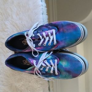 Vans Cosmic Galaxy Blue Tie Shoes.
